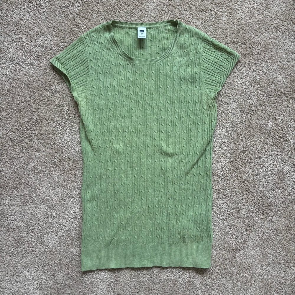 Green Cable Knit Women's Top